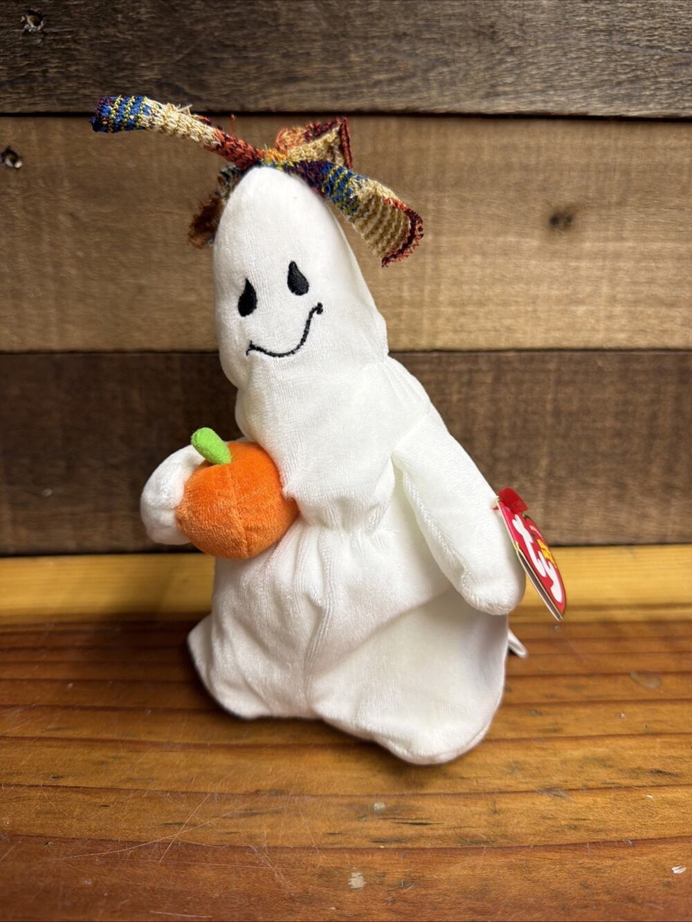 TY Halloweenie Beanie Baby - GHOULIANNE the Ghost with tags Halloween 7”